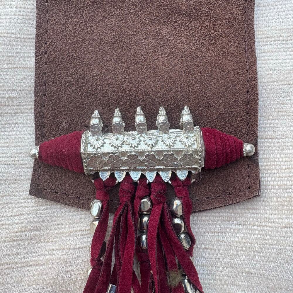Earthbound Trading Co Purse Afghanistan Inspired Boho Leather Cotton Convertible - Picture 3 of 12